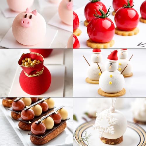 OCPO Kitchen 3D Mini Ball Silicone Mousse Cake Mold, 15 Cavities