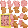 8 Pcs Farm Animal Cookie Cutter Stamp Set for Baking - color: New Farm Animal