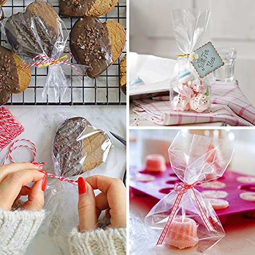 Augshy Cake Pop Bags, 300 Pcs 6x8" Treat Cello Bags with 300 Twist Ties - size: 6x8 Inches
