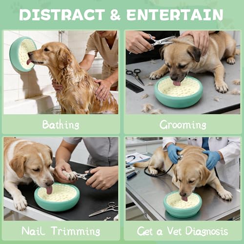 Dog Lick Bowl,Zorazio Anxiety Relief Dog Freeze Bowl,Non-Slip Slow Feeder Lick Bowl with Strong Suction Enrichment Puzzle Feeder for Distraction,BPA-Free Silicone,Dishwasher Safe - color: Dog Lick Bowl