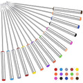 15pcs 9.6 Inch Fondue Sticks Stainless Steel Barbecue Fruit Dessert Forks with Heat Resistant Handle for Roast Meat Chocolate Dessert Cheese Marshmallows - size: 9.6