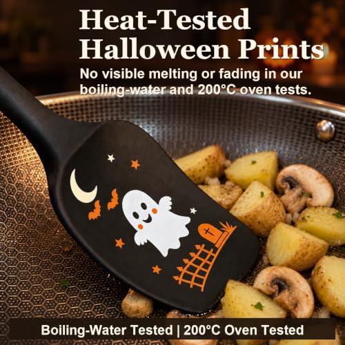 ALLWIN Halloween Silicone Spatula Set, 3-Piece, Black - color: B-Black