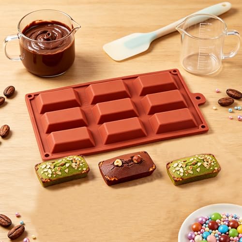 9 Cavity Trapezoid Blocks Silicone Candy Molds - color: Style C