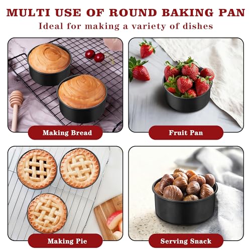 E-far 5 Inch Cake Pan, 3PCS Nonstick Stainless Steel Small Baking Cake Pans - size: 5 Inches