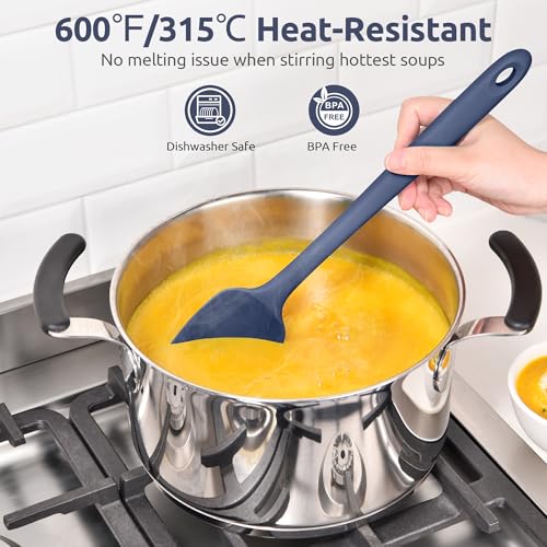 U-Taste 14" Long Silicone Spoonula, 600°F High Temp Spatula, Midnight Blue - color: Midnight Blue, size: 14 in (spoon spatula)
