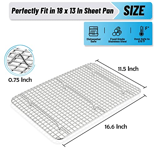 TeamFar Cooling Rack, 16.5”x11.5” Stainless Steel Baking Grid Wire Rack - size: 16.5 x 11.5-Inch