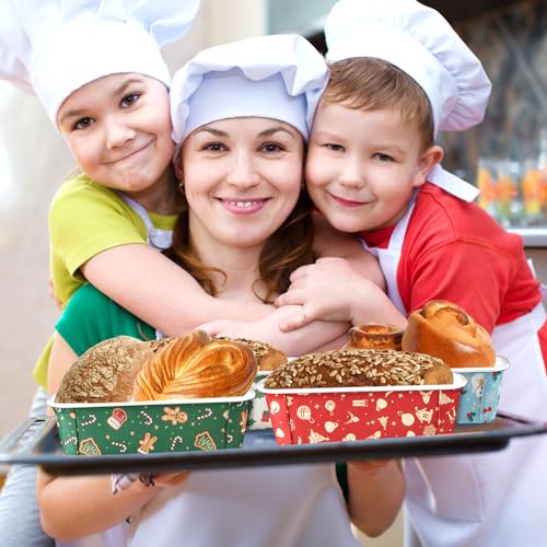 Maxcheck 40 Sets Christmas Loaf Pan with Lid Paper Disposable Baking Pans