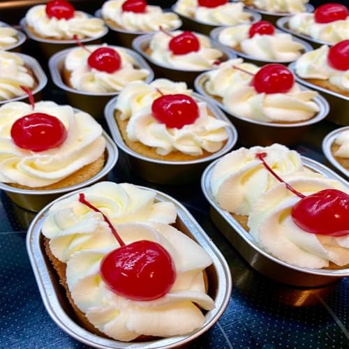 100 Pack Mini Aluminum Baking Cups with Lids，2 oz disposable Ramekins pancake liner container for dessert specific pie tin cups, cream pudding, pudding, cupcakes