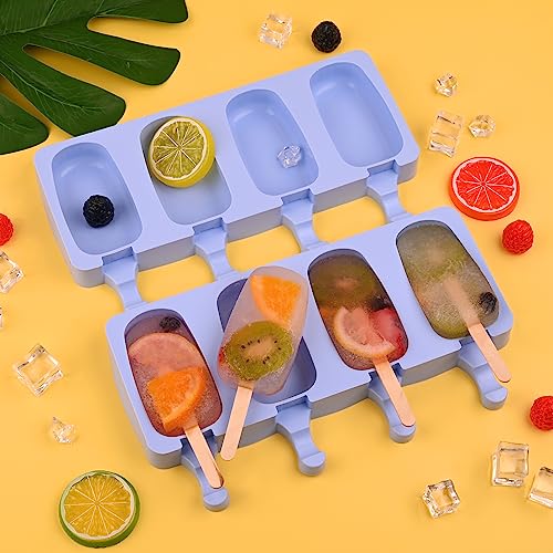 WMKGG Popsicle Silicone Molds Set, 2 PCS Ice Cream Cakesicles Molds - color: Blue
