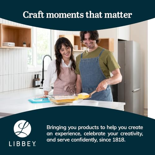 Libbey Baker’s Premium 2 Piece Glass Baking Dish Set, Stackable Casserole Dish with Lid Set, Baking Glassware for Casseroles, Lasagna, Brownies, Cakes - color: Premium - 4pc Rectangle Set