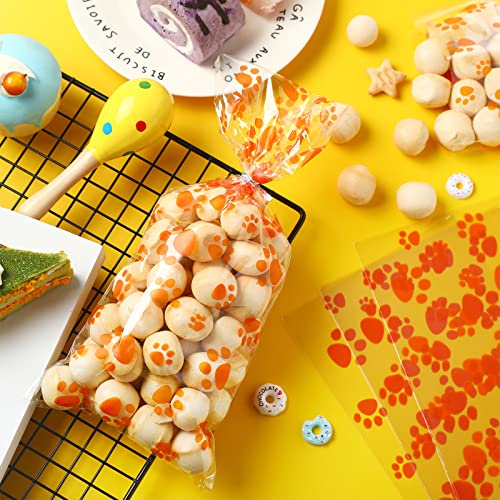 Blulu 100 Pcs Dog Treat Bags Puppy Party Favor, Orange - color: Orange
