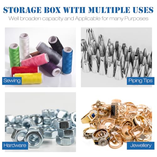2 Pcs Piping Tip Box with Fixed Pins, 84 Tip Storage, Clear - color: Clear