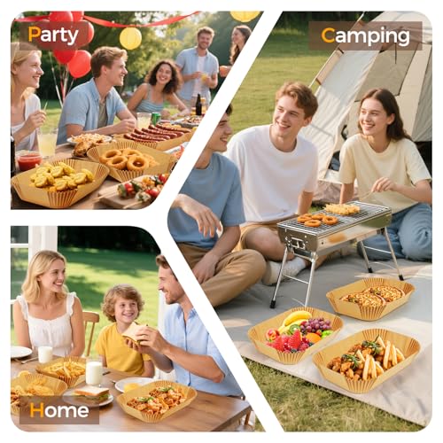 125Pcs Air Fryer Liners Disposable for Dual Basket 8x5.5 Inch Rectangle - size: 8*5.5"Rectangle