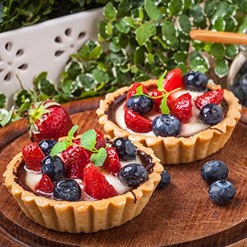 20 Pack Egg Tart Pans, 2.2 x 0.8in Mini Metal Cupcake Pans Pie Cookie Muffin Tins Reusable Baking Mold Cups - size: S