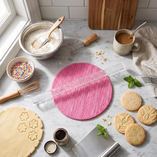 Rengue Pattern Acrylic Rolling Pin, 16x1cm 28 Embossed Texture Designs(#15) - size: 52005 crocodile pattern