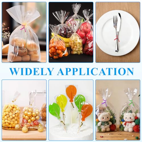 Supkiir 10000 Pcs Metallic Twist Ties for Plastic Bags, 10 Colors Reusable Twist Ties, 4-inch Bread Tie for Plastic Bags, Party Gift Bag, Pastry Bag, Bread Cookies Candy Snacks and Baked Bags