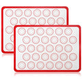 Luckyiren 2 Pack Silicone Macaron Baking Mat, Half Sheet Liners, Red/White - color: Red with Circles 0.4mm