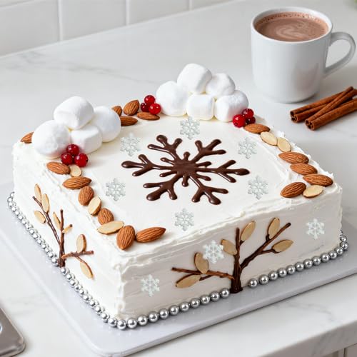 2 Pcs Snowflake Silicone Mold Winter 3D Snowflake Chocolate Mold
