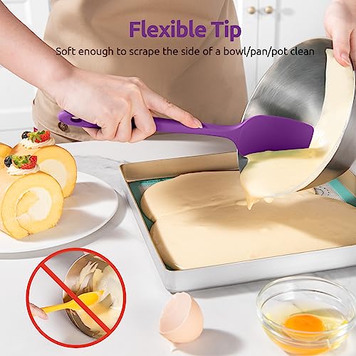 U-Taste Silicone Spatula Set 600°F High Heat Resistant, 4-Pcs, Purple - color: Purple