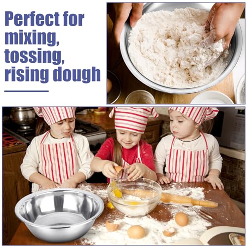 Nuogo 2 Pack Large Mixing Bowls 17 Quart Stainless Steel Flat Base