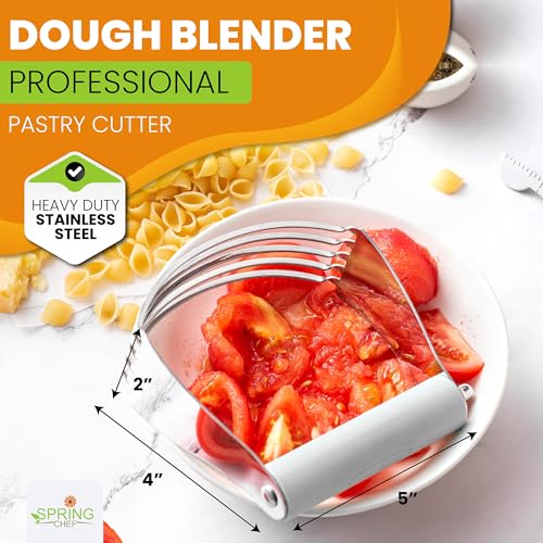 Spring Chef Large Dough Blender For Baking - Durable Pastry Blender - White - color: White, size: 4" Large