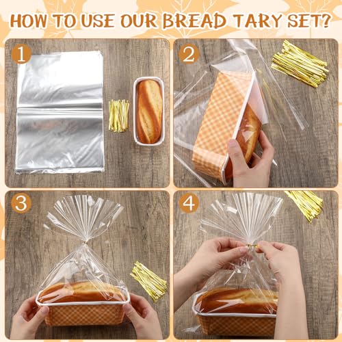 Hushee 50 Set Fall Paper Mini Loaf Pan Disposable, Orange Plaid - style: Plaid