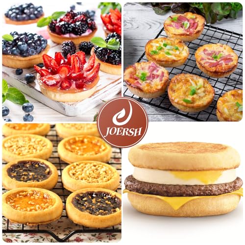 JOERSH Silicone Egg Mold for Breakfast Sandwiches, 4 Inch, 2 Pack - color: Regular, 6 Cups