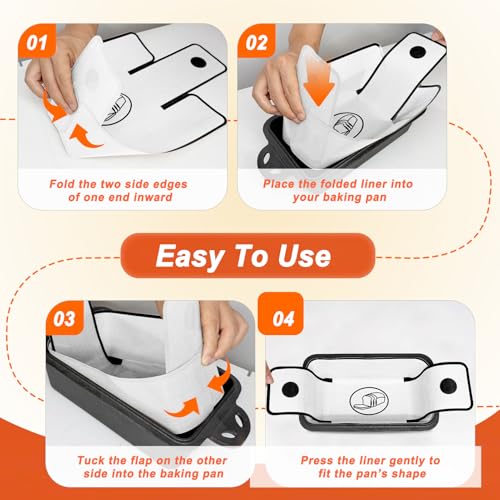 Silicone Bread Sling, Non‑Stick Reusable Loaf Pan Liner for Baking, 4‑Pack - color: White 4-pack