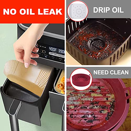 Air Fryer Liner Rectangular for Ninja Foodi Dual Basket 8QT 10QT - size: 8.6"x5.5" Rectangle 125 pcs