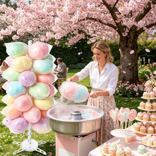 5.25 ft Plastic Cotton Candy Stand Adjustable Tall Cake Pop Floor Display