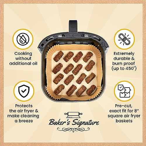 Air Fryer Liners Disposable 600 Pcs, 8" Square Non-Stick Parchment Sheets - color: 8" Square, size: 600 pcs