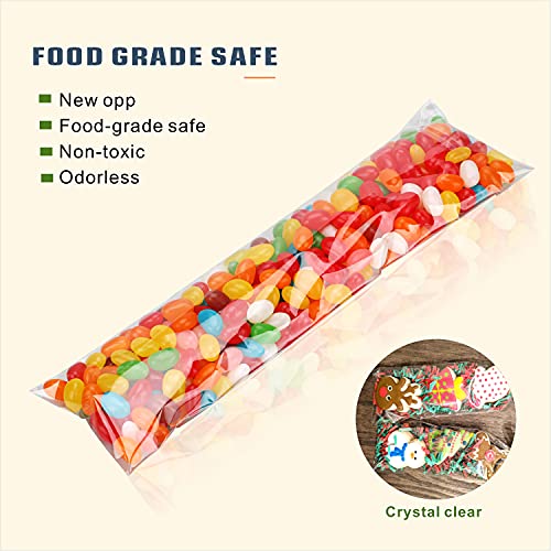 100 pcs 1" x8" Long Clear Resealable Cellophane Bags Self Sealing Treat Bags Cookie Bags with Adhesive Flap Gift Wrap Poly Bags Plastic Packaging 1.4 mil - size: 1x8 inch (Pack of 100)