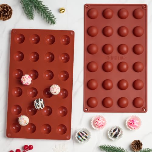Mini Semi Sphere Silicone Chocolate Molds, 2Pcs, 24-Cavity - color: 24 Mini (2 Pack)