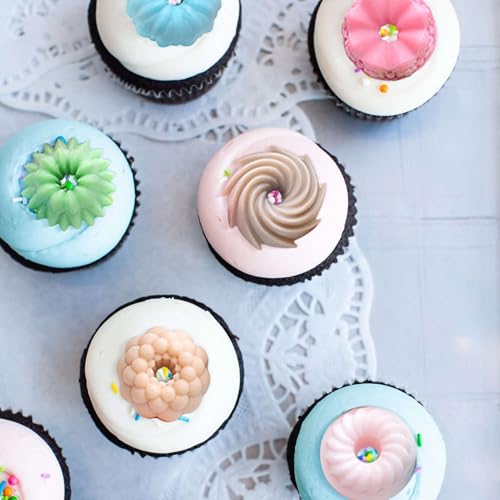 Mini Cake Pan, 2 Pack 6-Cavity Mini Silicone Cake Pans for Baking, Nonstick Silicone Fluted Tube Cake Molds for Cupcakes, Donuts, Cornbread, Brownies, Jello Making