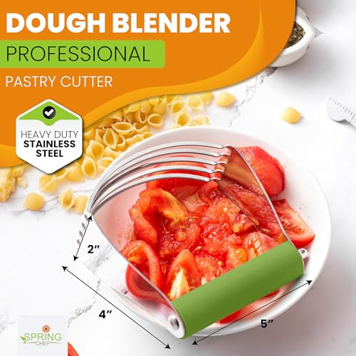 Spring Chef Large Dough Blender For Baking - Durable Pastry Blender - Green - color: Green, size: 4" Large