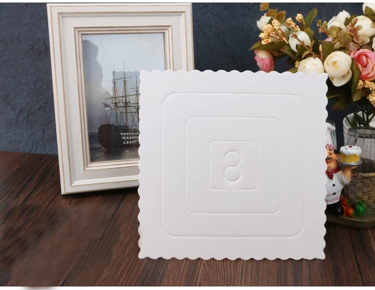 25 PCS 10 Inch Square White Cake Boards for 8 Inch Cakes, Mousse Display