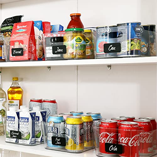 12 PACK Multi-Use Clear Storage Bins, Pantry Kitchen Cabinet Organizer Bins - size: Medium
