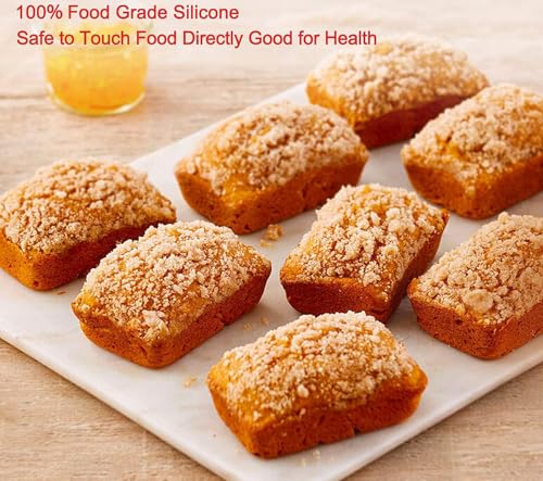 2 Pack Silicone Mini Loaf Pans - 9 Cavity Non-Stick Baking Mold for Bread, Cake, Meatloaf & Brownies | Food Grade BPA Free | Dishwasher Safe