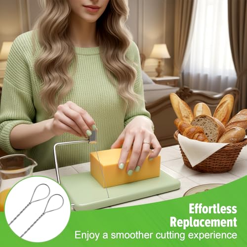 10 Pcs Cheese Slicer Wire, 5.7 Inch Long Stainless Steel Cheeses Cutter Wire, Cheeses Cutting Wires Replacement for Cutting Cheese and Butter Chunks Silver Women Mother Kitchen Tool
