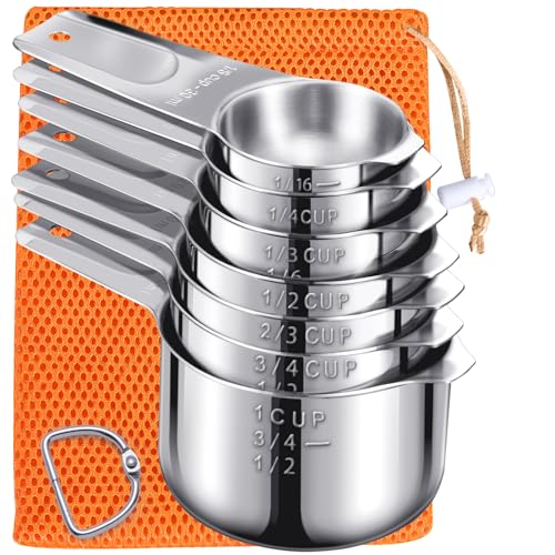 Measuring Cups Set, 7PCS Stainless Steel Engraved Markings Kitchen - size: 7PCS