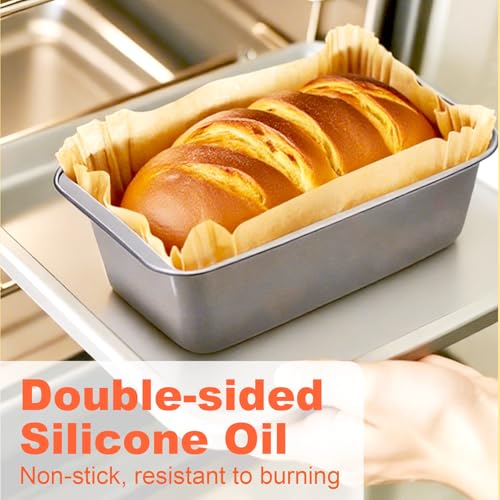 9x5 Inch Loaf Pan Parchment Paper Liners, Disposable Rectangle Bread Pan Liners, Non-Stick Precut Bread Baking Sheets for Baking Toast Sourdough Cakes Banana Bread (Brown, 100 Pcs)