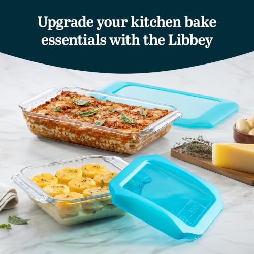 Libbey Baker's Premium 5-Piece Set, 3 Glass Baking Dishes with 2 Lids - color: Premium - 5pc Mixed Set