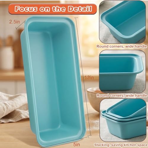 2 Pack 12x 4 Loaf Pan, Large Bread Pans for Baking Homemade Bread