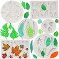 Leaf Silicone Mold Rose Maple Leaf Fondant Molds Set Of 6 - color: Style A