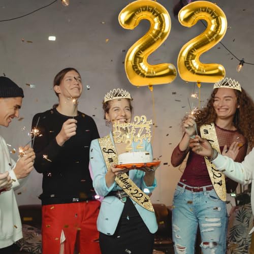 YeohJoy Gold 22nd Birthday Decorations for Her - style: 22nd