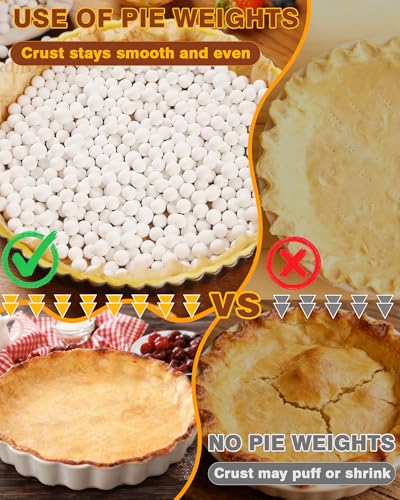 PLANTIONAL Baking Ceramic Pie Weights, Natural Stoneware For Blind Baking - color: White
