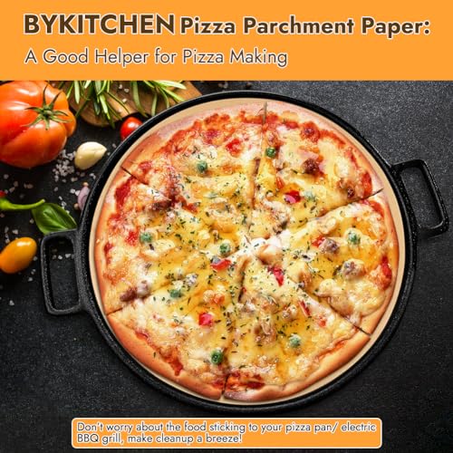 BYKITCHEN 14 Inch Parchment Paper Rounds for Pizza Pan, 100-Pieces