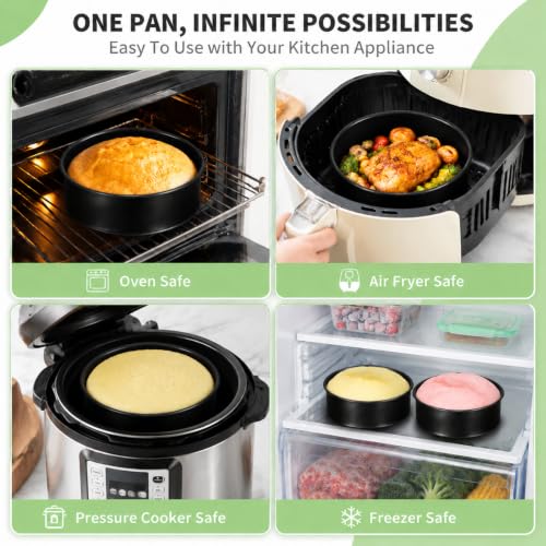 P&P CHEF 5 Inch Cake Pan Set of 3, Non-Stick Round Cake Pans - size: 5 Inch