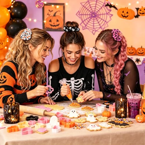Halloween Cookie Cutters, 10Pcs Mini Ghost Cookie Stamps Set - color: Halloween Ghost