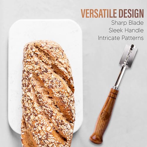 RICCLE Bread Lame, Sourdough Scoring Tool, Bread Scoring Tool, 10-Blade Set - color: Brown